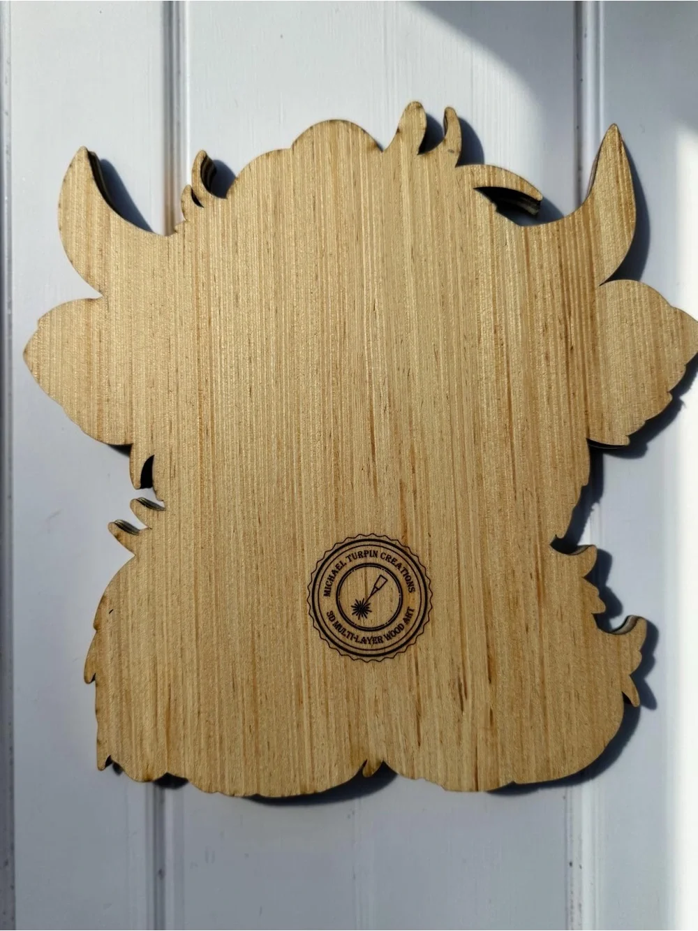 Handmade 5D Layered Wood Highland Cow Wall Art Farmhouse Western Nursery 9”